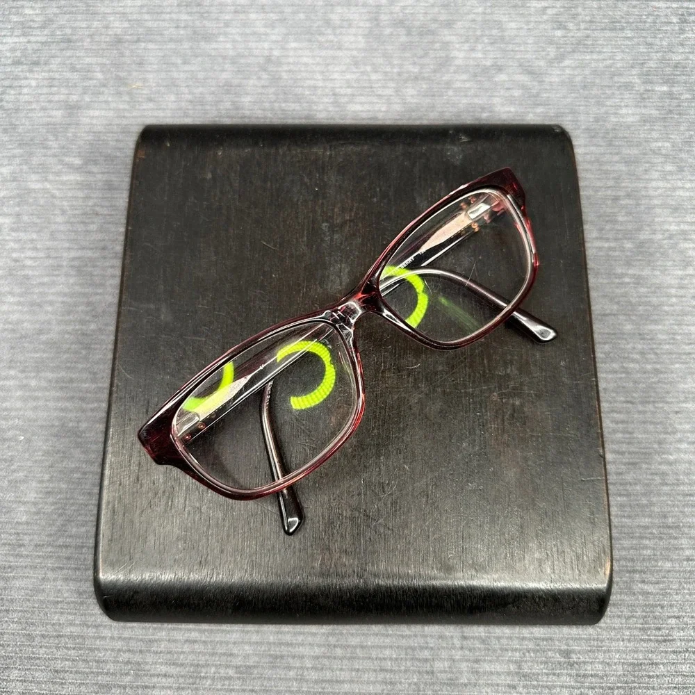 Bebe Promising Berry Purple Rhinestone Rectangular Eyeglasses Frames 512 135